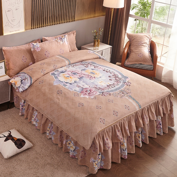 91家纺网 家纺一手货源 找家纺 梦柏 2020新款加厚磨毛四件套大版 绚烂