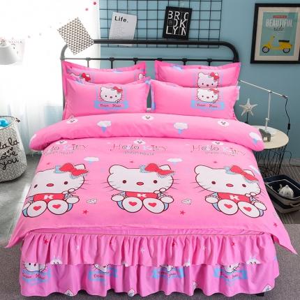 梦柏 2020新款加厚磨毛四件套小版 kt猫-粉