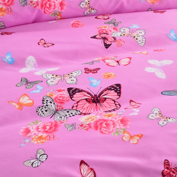 91家纺网 家纺一手货源 找家纺 梦柏 2020新款加厚磨毛四件套小版 彩蝶飞舞