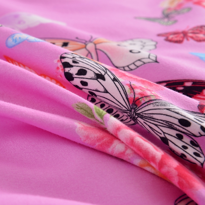 91家纺网 家纺一手货源 找家纺 梦柏 2020新款加厚磨毛四件套小版 彩蝶飞舞