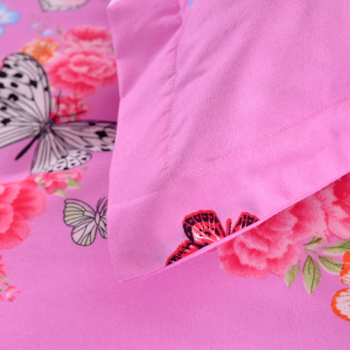 91家纺网 家纺一手货源 找家纺 梦柏 2020新款加厚磨毛四件套小版 彩蝶飞舞