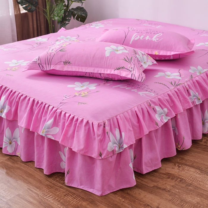 91家纺网 家纺一手货源 找家纺 梦柏 2020新款加厚磨毛四件套小版 春风里-粉