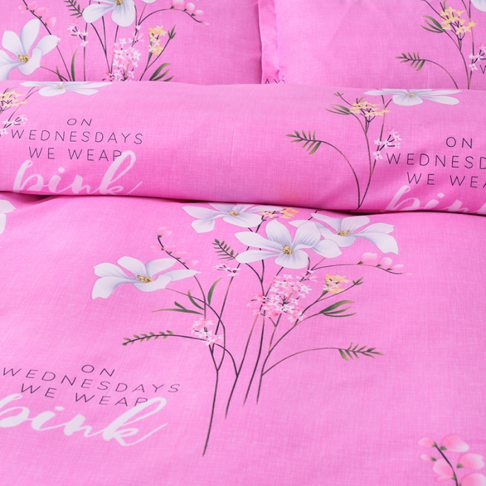 91家纺网 家纺一手货源 找家纺 梦柏 2020新款加厚磨毛四件套小版 春风里-粉