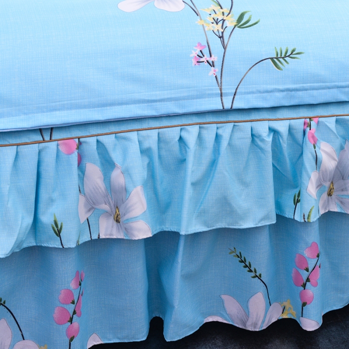 91家纺网 家纺一手货源 找家纺 梦柏 2020新款加厚磨毛四件套小版 春风里-蓝