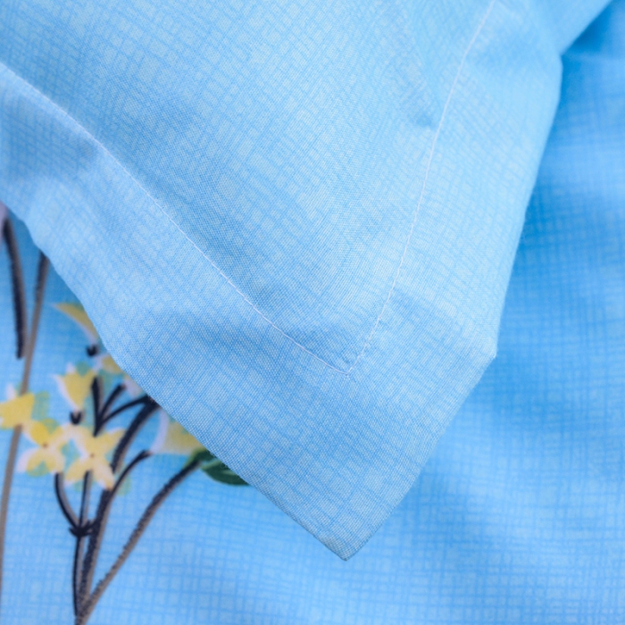 91家纺网 家纺一手货源 找家纺 梦柏 2020新款加厚磨毛四件套小版 春风里-蓝