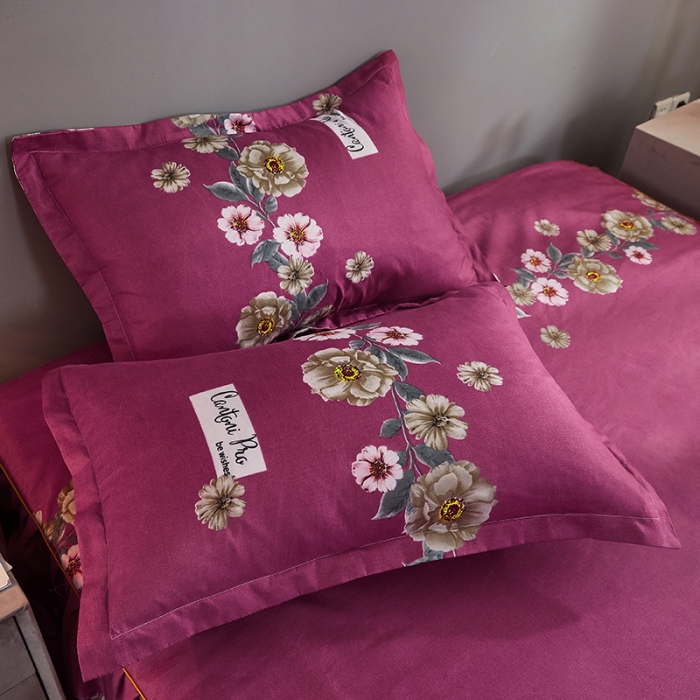 91家纺网 家纺一手货源 找家纺 梦柏 2020新款加厚磨毛四件套小版 花香丽影