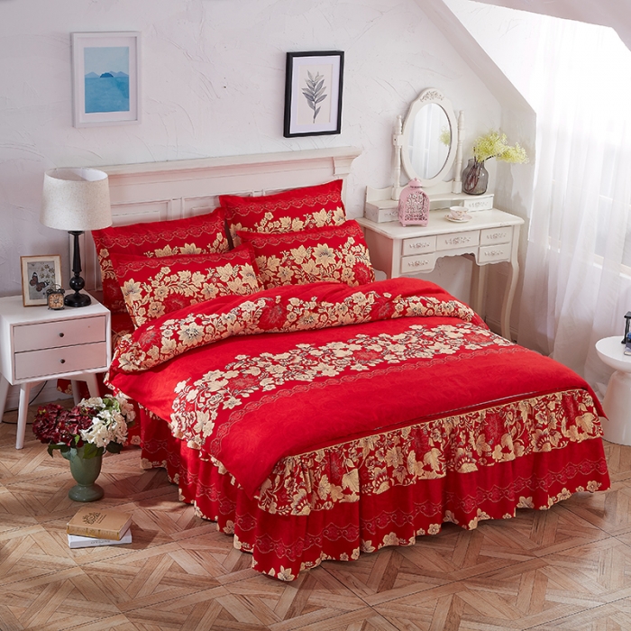 91家纺网 家纺一手货源 找家纺 梦柏 2020新款加厚磨毛四件套小版 花香飘逸