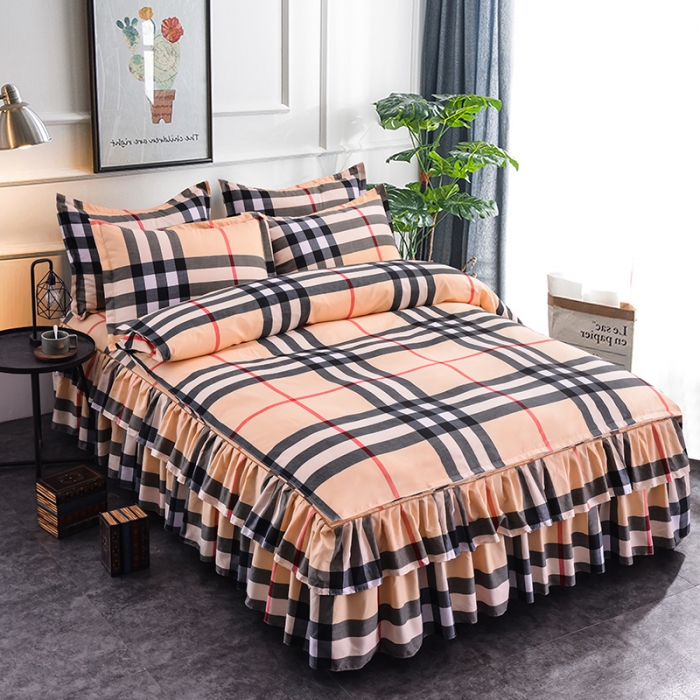 91家纺网 家纺一手货源 找家纺 梦柏 2020新款加厚磨毛四件套小版 经典格子