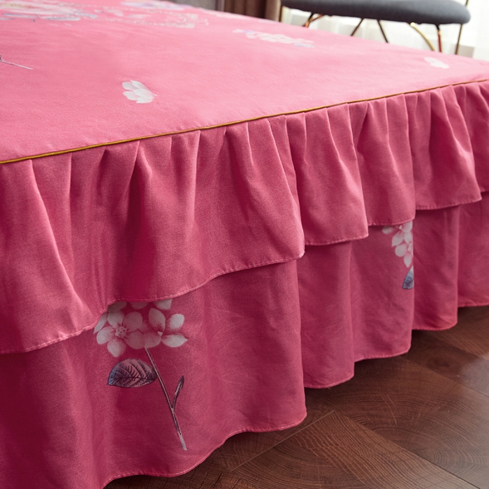 91家纺网 家纺一手货源 找家纺 梦柏 2020新款加厚磨毛四件套小版 牡丹仙子-粉