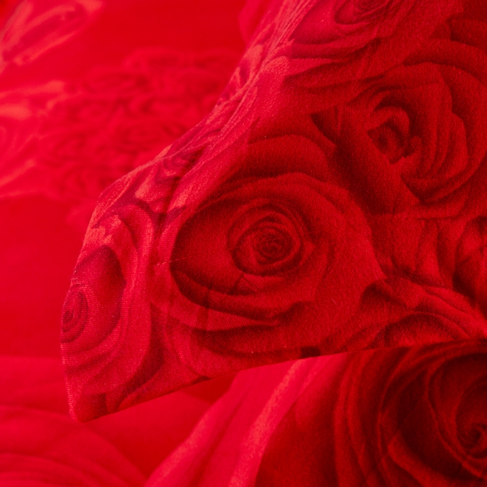 91家纺网 家纺一手货源 找家纺 梦柏 2020新款加厚磨毛四件套小版 浓情玫瑰-红