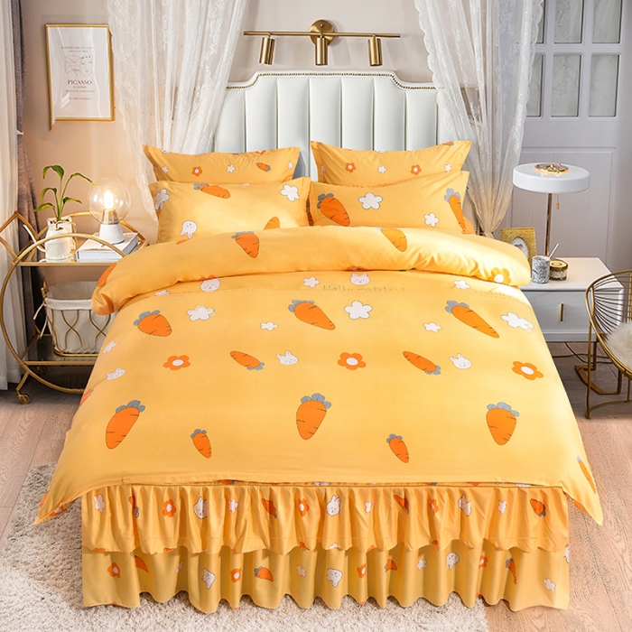 91家纺网 家纺一手货源 找家纺 梦柏 2020新款加厚磨毛四件套小版 兔子小姐