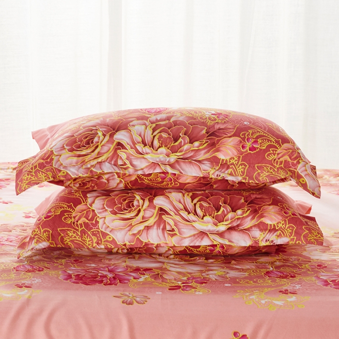 91家纺网 家纺一手货源 找家纺 梦柏 2020新款加厚磨毛四件套小版 妩媚花王