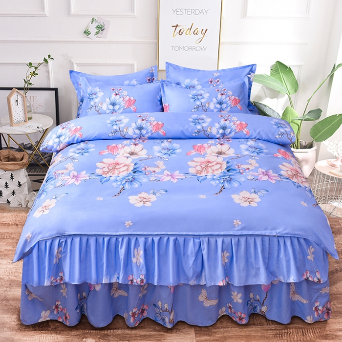 91家纺网 家纺一手货源 找家纺 梦柏 2020新款加厚磨毛四件套小版 幸福花开