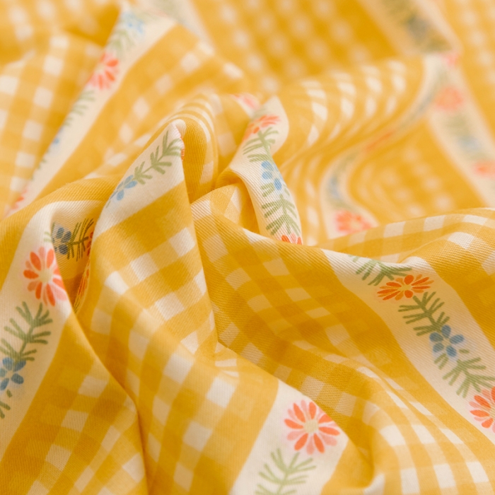 91家纺网 家纺一手货源 找家纺 （总）窝米2020新款全棉韩式公主风花边普通款四件套格子系列