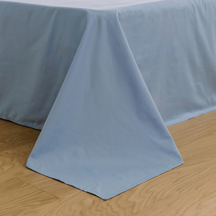 91家纺网 家纺一手货源 找家纺 窝米2020新款全棉韩式公主风花边普通款四件套格子系列洛璃蓝