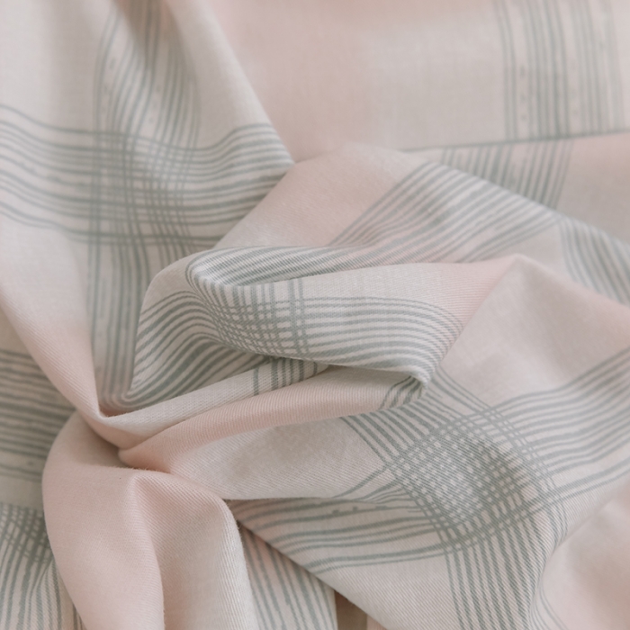 91家纺网 家纺一手货源 找家纺 窝米 2020新款全棉韩式公主风花边工艺款格子系列 粉格