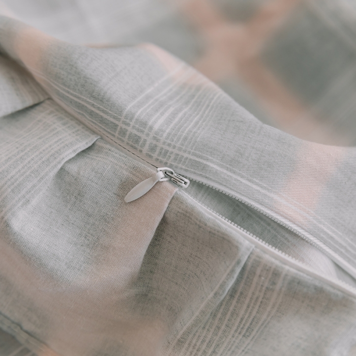 91家纺网 家纺一手货源 找家纺 窝米 2020新款全棉韩式公主风花边工艺款格子系列 灰格