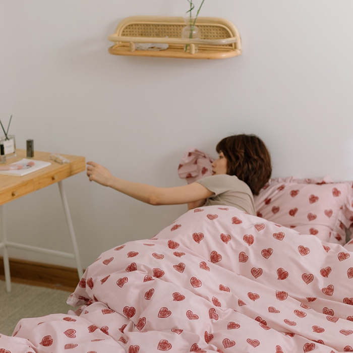 91家纺网 家纺一手货源 找家纺 窝米 2020新款全棉韩式公主风花边工艺款格子系列 甜心