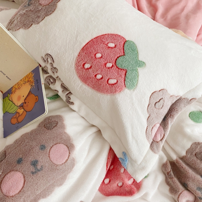 91家纺网 家纺一手货源 找家纺 川悦生活 2020新款雪花绒四件套 果子蛋糕