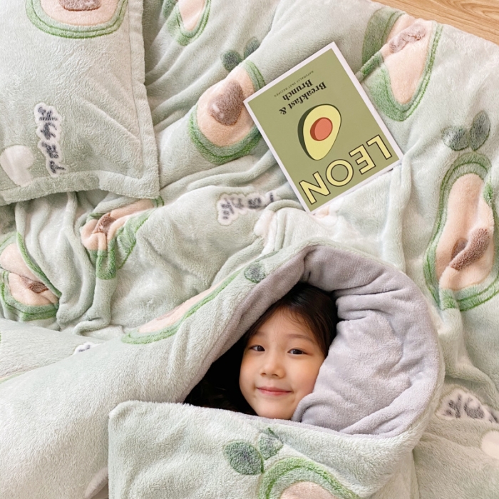 91家纺网 家纺一手货源 找家纺 川悦生活 2020新款雪花绒四件套 爱心牛油果