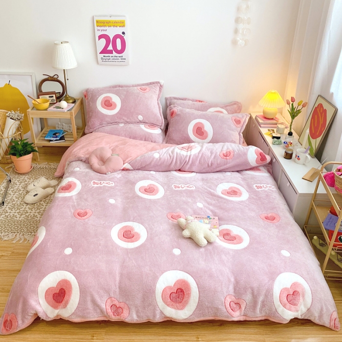 91家纺网 家纺一手货源 找家纺 川悦生活 2020新款雪花绒四件套 日系爱语