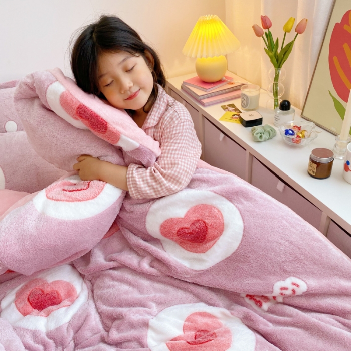 91家纺网 家纺一手货源 找家纺 川悦生活 2020新款雪花绒四件套 日系爱语