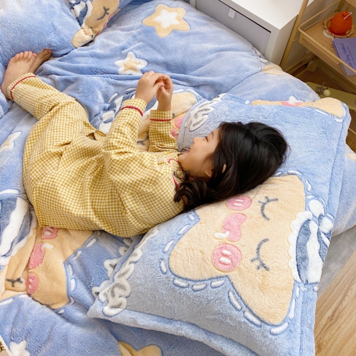 91家纺网 家纺一手货源 找家纺 川悦生活 2020新款雪花绒四件套 晚安星语