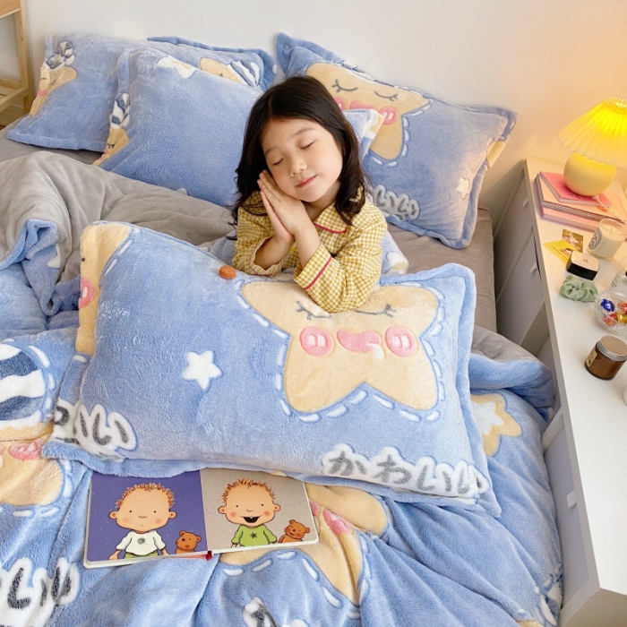 91家纺网 家纺一手货源 找家纺 川悦生活 2020新款雪花绒四件套 晚安星语