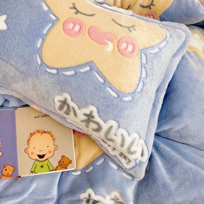 91家纺网 家纺一手货源 找家纺 川悦生活 2020新款雪花绒四件套 晚安星语