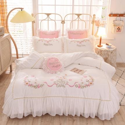 91家纺网 家纺一手货源 找家纺 （总）迪欧芙 2020新款全棉蕾丝公主风永恒爱恋系列四件套