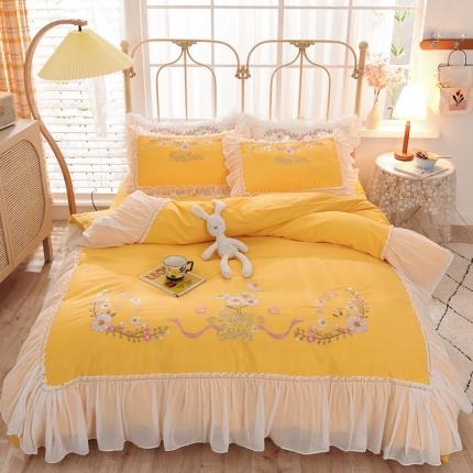 91家纺网 家纺一手货源 找家纺 （总）迪欧芙 2020新款全棉蕾丝公主风永恒爱恋系列四件套