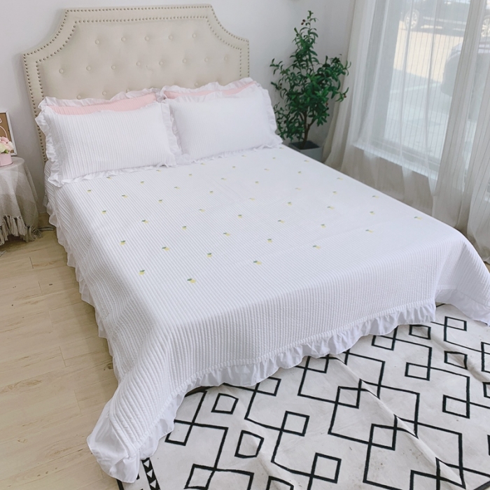 91家纺网 家纺一手货源 找家纺 （总）漫调 2022新款ins风韩版床盖三件套