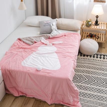 91家纺网 家纺一手货源 找家纺 （总）被靠被 2021新款萌兔多功能盖毯