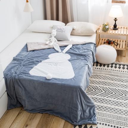 91家纺网 家纺一手货源 找家纺 （总）被靠被 2021新款萌兔多功能盖毯