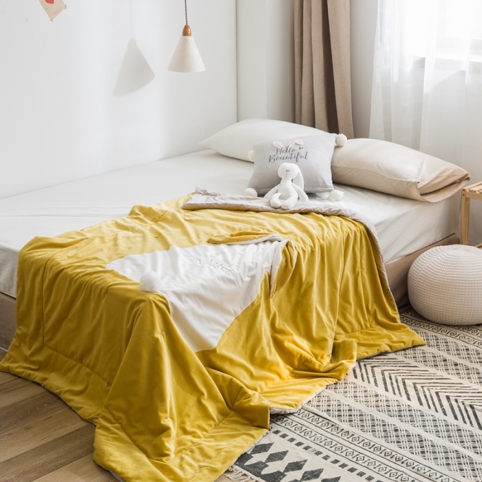 91家纺网 家纺一手货源 找家纺 （总）被靠被 2021新款萌兔多功能盖毯