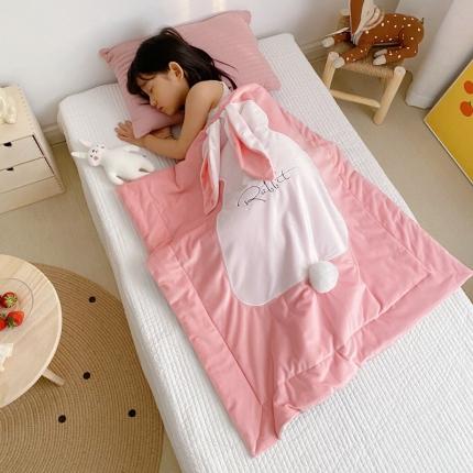 被靠被 2021新款萌兔多功能盖毯 儿童粉色