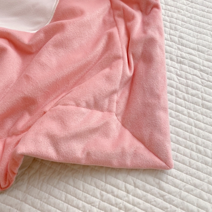 91家纺网 家纺一手货源 找家纺 被靠被 2021新款萌兔多功能盖毯 儿童粉色