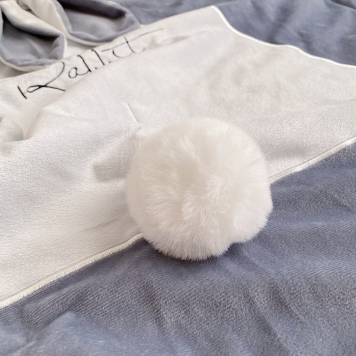 91家纺网 家纺一手货源 找家纺 被靠被 2021新款萌兔多功能盖毯 儿童蓝灰