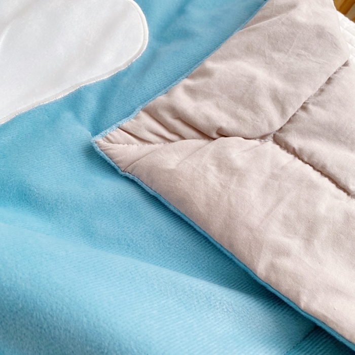 91家纺网 家纺一手货源 找家纺 被靠被 2021新款萌兔多功能盖毯 儿童天蓝