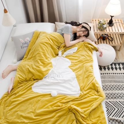 被靠被 2021新款萌兔多功能盖毯 亮黄