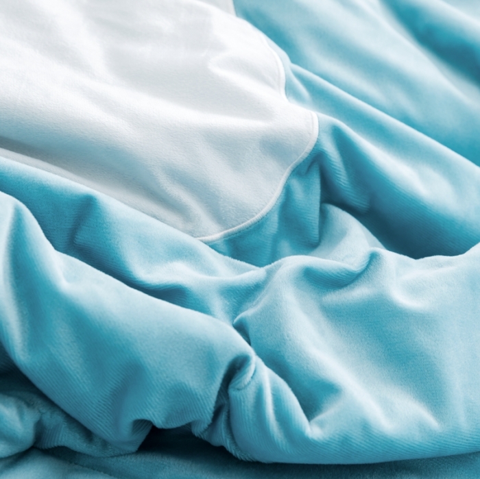 91家纺网 家纺一手货源 找家纺 被靠被 2021新款萌兔多功能盖毯 天蓝