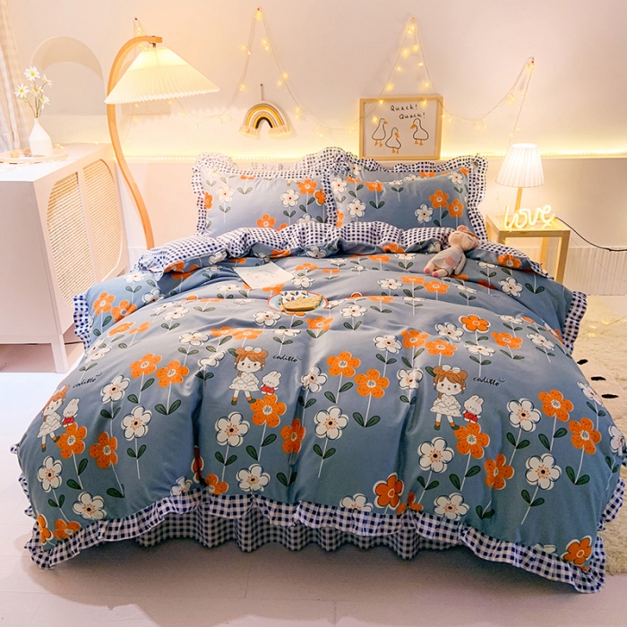 91家纺网 家纺一手货源 找家纺 梦之岛 2020新款加厚磨毛四件套 花房姑娘