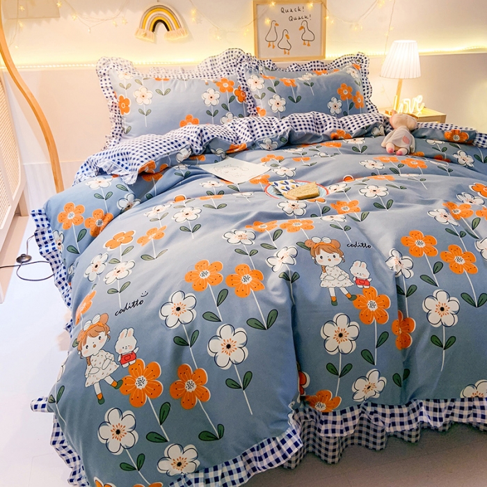 91家纺网 家纺一手货源 找家纺 梦之岛 2020新款加厚磨毛四件套 花房姑娘