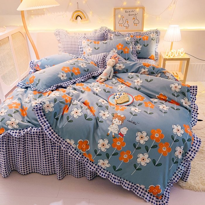 91家纺网 家纺一手货源 找家纺 梦之岛 2020新款加厚磨毛四件套 花房姑娘