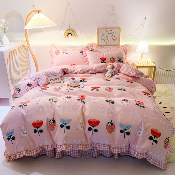 91家纺网 家纺一手货源 找家纺 梦之岛 2020新款加厚磨毛四件套 花语