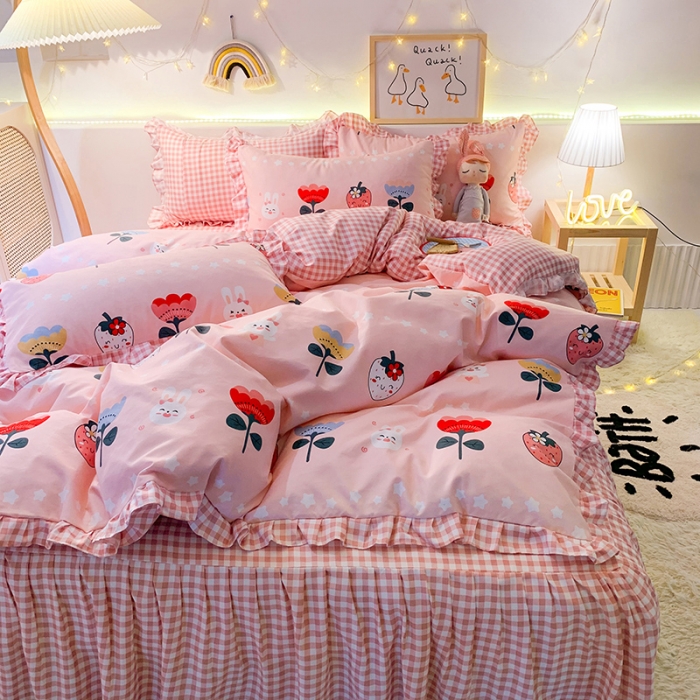 91家纺网 家纺一手货源 找家纺 梦之岛 2020新款加厚磨毛四件套 花语