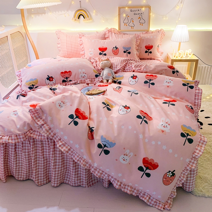 91家纺网 家纺一手货源 找家纺 梦之岛 2020新款加厚磨毛四件套 花语