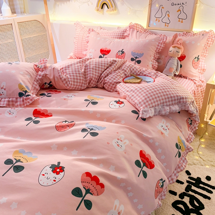 91家纺网 家纺一手货源 找家纺 梦之岛 2020新款加厚磨毛四件套 花语