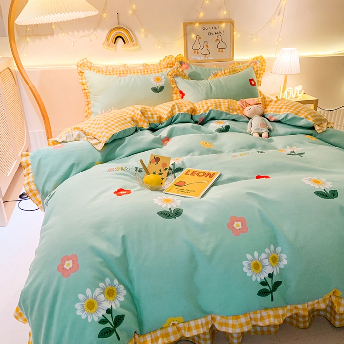 91家纺网 家纺一手货源 找家纺 梦之岛 2020新款加厚磨毛四件套 菊恋