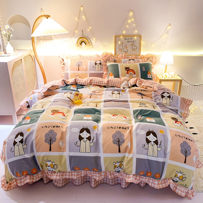 91家纺网 家纺一手货源 找家纺 梦之岛 2020新款加厚磨毛四件套 快乐空间